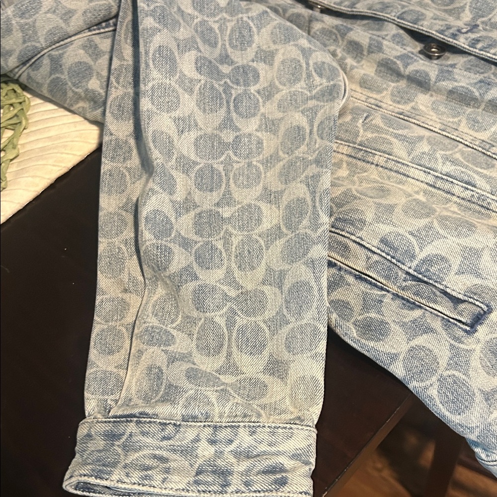 Coach Light Blue Patterned Denim Jacket - image 5
